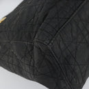 Christian Dior Lady Dior Canage Hand Bag Nylon Black Gold Auth 164124-14