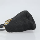 Christian Dior Lady Dior Canage Hand Bag Nylon Black Gold Auth 164124-4