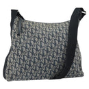 Christian Dior Trotter Canvas Shoulder Bag Navy Silver Auth 164126-1