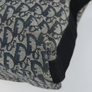 Christian Dior Trotter Canvas Shoulder Bag Navy Silver Auth 164126-10