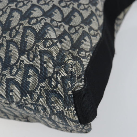 Christian Dior Trotter Canvas Shoulder Bag Navy Silver Auth 164126