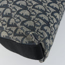 Christian Dior Trotter Canvas Shoulder Bag Navy Silver Auth 164126-11