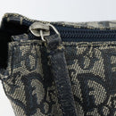 Christian Dior Trotter Canvas Shoulder Bag Navy Silver Auth 164126-15