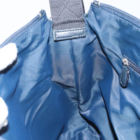 Christian Dior Trotter Canvas Shoulder Bag Navy Silver Auth 164126