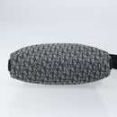 Christian Dior Trotter Canvas Shoulder Bag Navy Silver Auth 164126-9