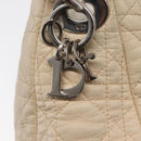 Christian Dior Canage Umhängetasche Leder Elfenbein Silber Auth 164127-18