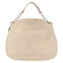 Christian Dior Canage Umhängetasche Leder Elfenbein Silber Auth 164127-13