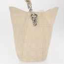 Christian Dior Canage Umhängetasche Leder Elfenbein Silber Auth 164127-4