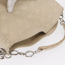 Christian Dior Canage Umhängetasche Leder Elfenbein Silber Auth 164127-6