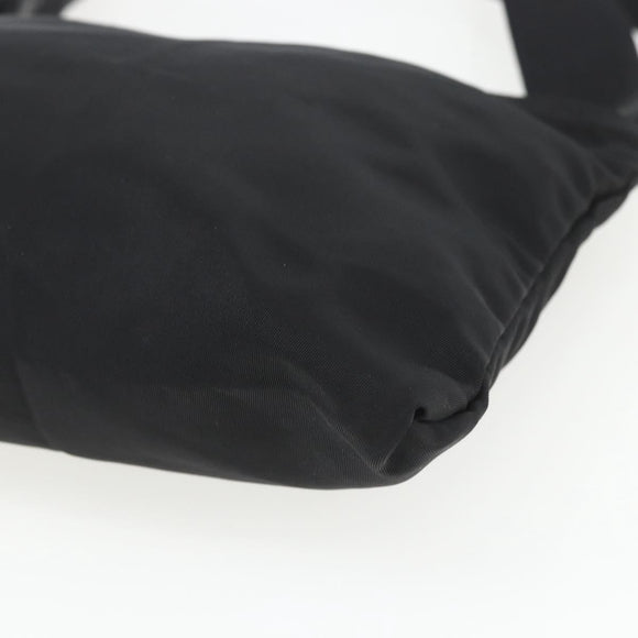 PRADA Shoulder Bag Nylon Black Silver Auth 164134