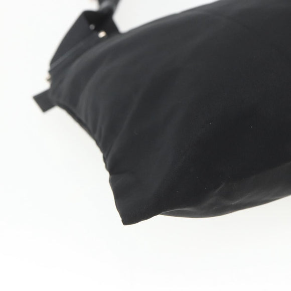 PRADA Shoulder Bag Nylon Black Silver Auth 164134