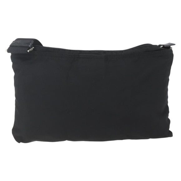PRADA Shoulder Bag Nylon Black Silver Auth 164134