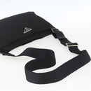PRADA Shoulder Bag Nylon Black Silver Auth 164134-7