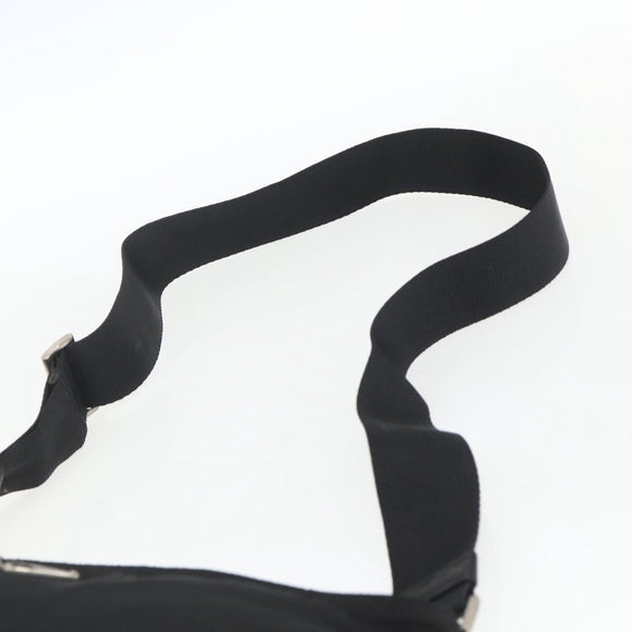 PRADA Shoulder Bag Nylon Black Silver Auth 164134