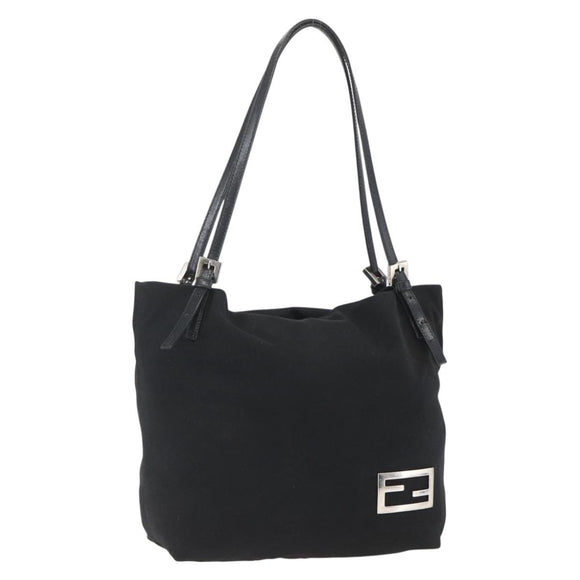 FENDI Tote Bag Black Silver Auth 164135