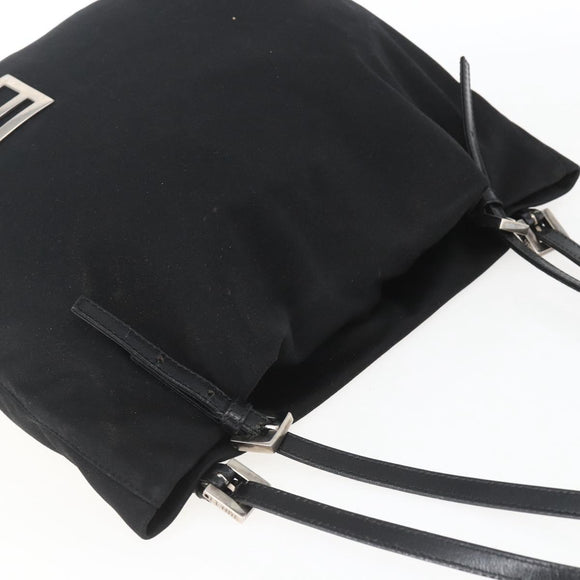 FENDI Tote Bag Black Silver Auth 164135