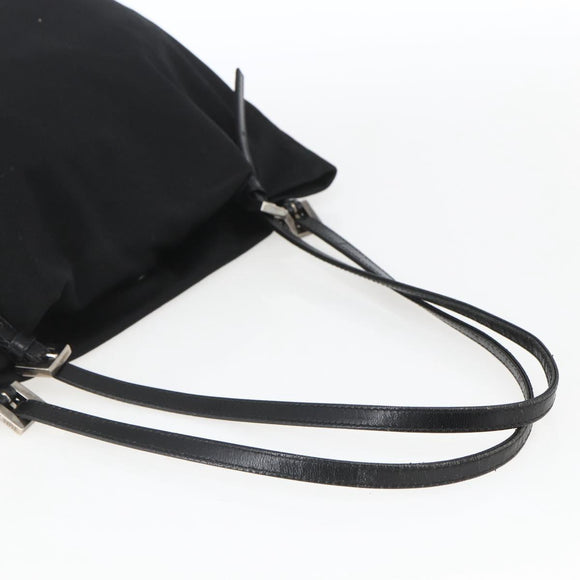 FENDI Tote Bag Black Silver Auth 164135