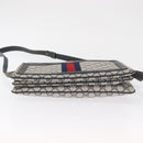 GUCCI GG Supreme Sherry Line Bag PVC Navy Gold Red 14 02 013 Auth 164136-6
