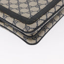 GUCCI GG Supreme Sherry Line Bag PVC Navy Gold Red 14 02 013 Auth 164136-15