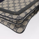 GUCCI GG Supreme Sherry Line Bag PVC Navy Gold Red 14 02 013 Auth 164136-16