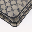 GUCCI GG Supreme Sherry Line Bag PVC Navy Gold Red 14 02 013 Auth 164136-17