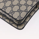 GUCCI GG Supreme Sherry Line Bag PVC Navy Gold Red 14 02 013 Auth 164136-18