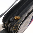 GUCCI GG Supreme Sherry Line Bag PVC Navy Gold Red 14 02 013 Auth 164136-9