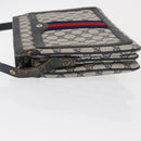 GUCCI GG Supreme Sherry Line Bag PVC Navy Gold Red 14 02 013 Auth 164136-4