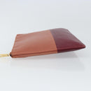 CELINE Clutch Bag Leather Pink Gold Auth 164138-4