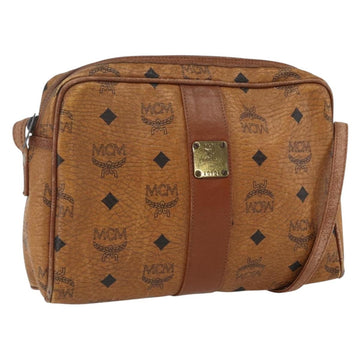 MCM Logogram Vicetos Shoulder Bag PVC Leather Brown Gold Auth 164139
