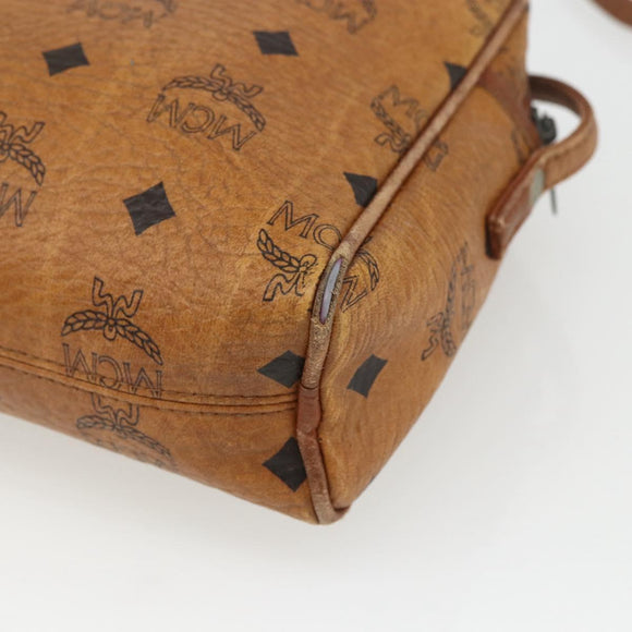 MCM Logogram Vicetos Shoulder Bag PVC Leather Brown Gold Auth 164139
