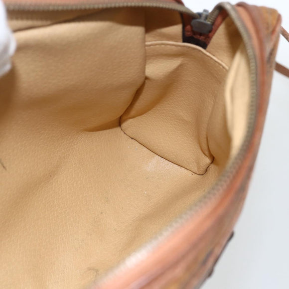 MCM Logogram Vicetos Shoulder Bag PVC Leather Brown Gold Auth 164139