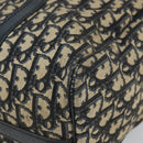 Christian Dior Trotter Canvas Boston Bag Navy Silver Auth 164140-9