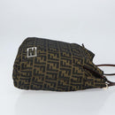 FENDI Zucca Canvas Tote Bag Black Brown Auth 164142-3