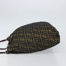 FENDI Zucca Canvas Tote Bag Black Brown Auth 164142-4