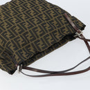 FENDI Zucca Canvas Tote Bag Black Brown Auth 164142-6