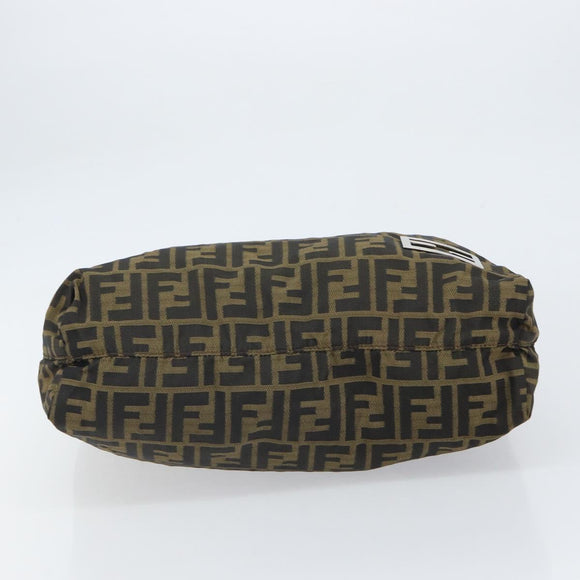 FENDI Zucca Canvas Tote Bag Black Brown Auth 164142