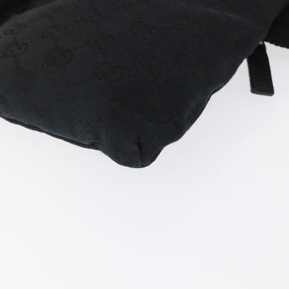 GUCCI GG Canvas Waist bag Black Silver 28566 Auth 164144