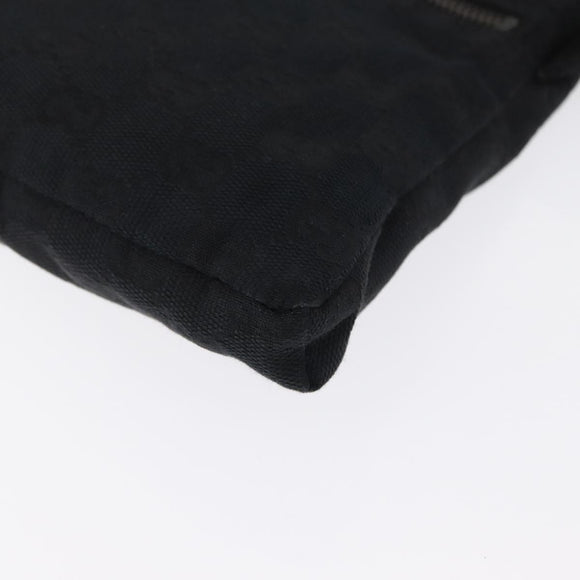 GUCCI GG Canvas Waist bag Black Silver 28566 Auth 164144