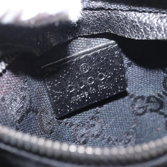 GUCCI GG Canvas Waist bag Black Silver 28566 Auth 164144