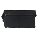 GUCCI GG Canvas Waist bag Black Silver 28566 Auth 164144-2