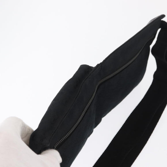 GUCCI GG Canvas Waist bag Black Silver 28566 Auth 164144