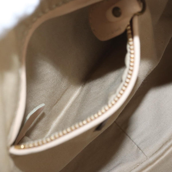 Chloe Paraty Hand Bag Leather 2way White Gold Auth 164145