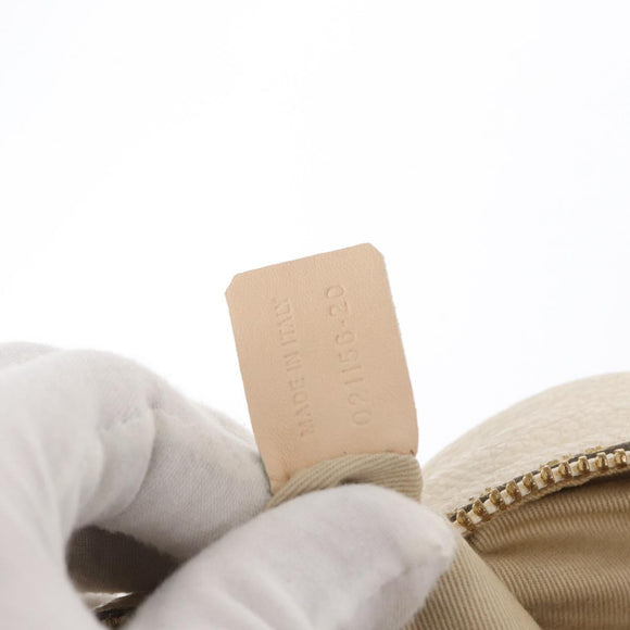 Chloe Paraty Hand Bag Leather 2way White Gold Auth 164145