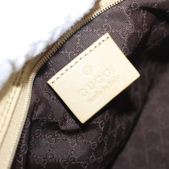 GUCCI Shoulder Bag Canvas Beige Gold 90781 Auth 164146