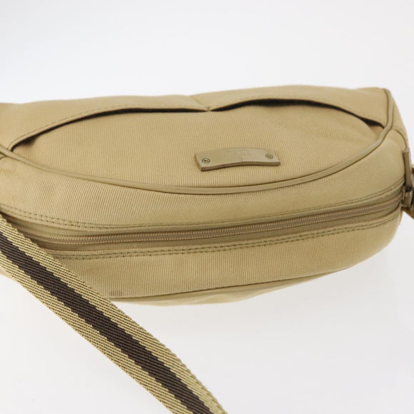 GUCCI Shoulder Bag Canvas Beige Gold 90781 Auth 164146