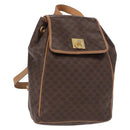 CELINE Macadam Canvas Backpack PVC Leather Brown Gold Auth 164150-1