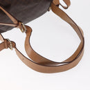 CELINE Macadam Canvas Backpack PVC Leather Brown Gold Auth 164150-10