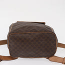 CELINE Macadam Canvas Backpack PVC Leather Brown Gold Auth 164150-12
