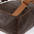 CELINE Macadam Canvas Backpack PVC Leather Brown Gold Auth 164150-16